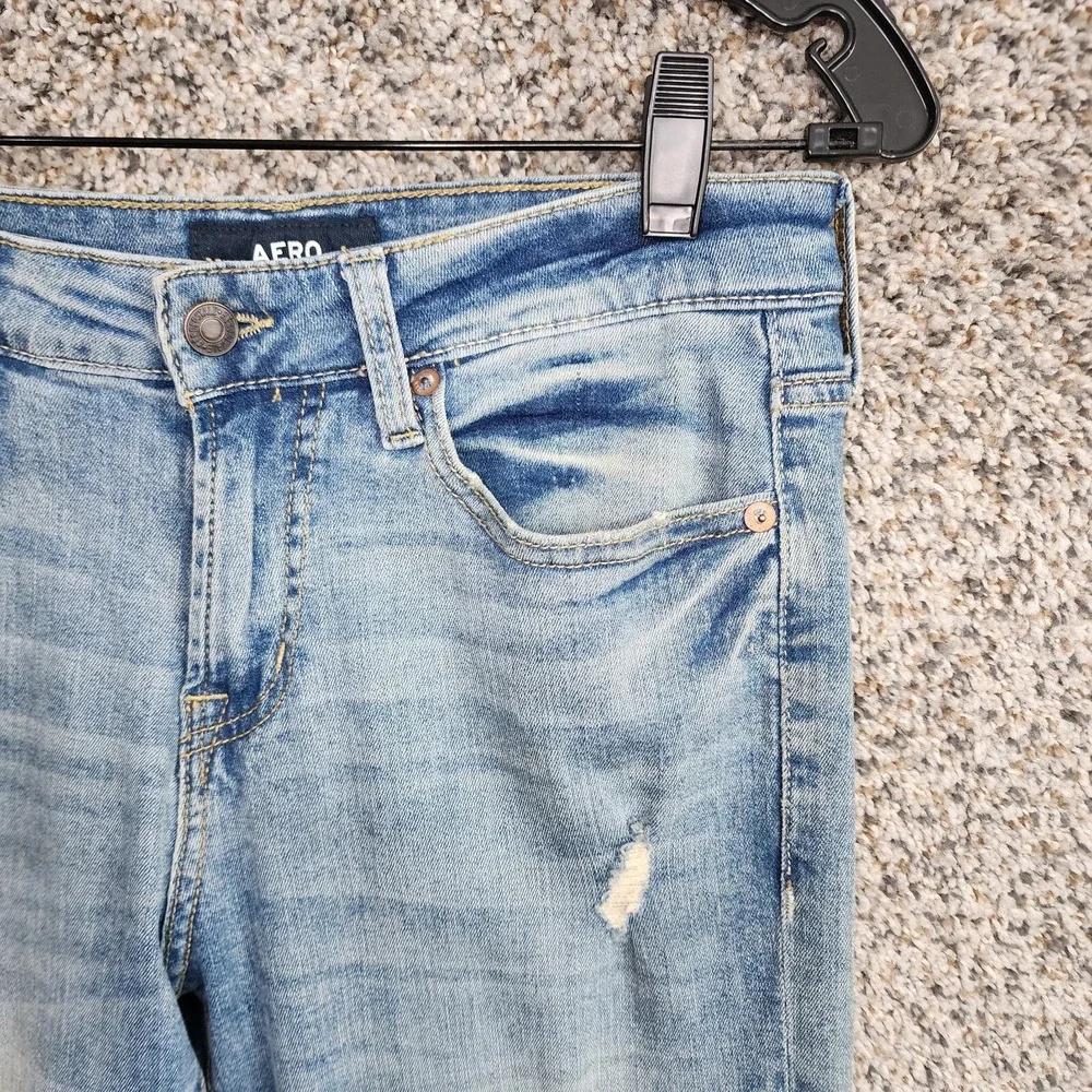 Aeropostale Jeans Mens 27x28 Athletic Skinny Denim Blue 5‎ Pocket Casual